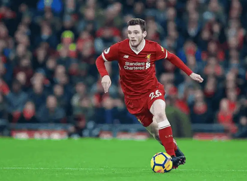 蘇格蘭左後衛安德魯·羅伯森(Andrew Robertson)球員照片