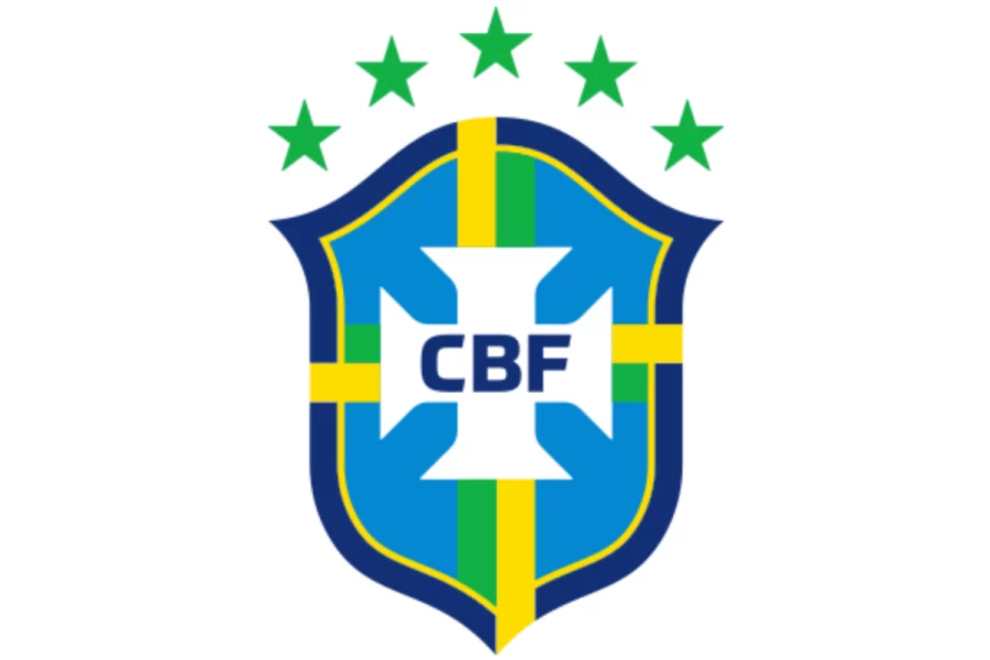 巴西國家足球隊隊徽，五顆星代表五次世界盃冠軍，將出戰2026年FIFA世界盃